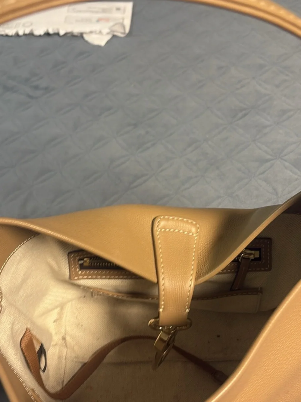 Michael Kors Navy and Beige Men’s Signature Crossbody Belt Bag